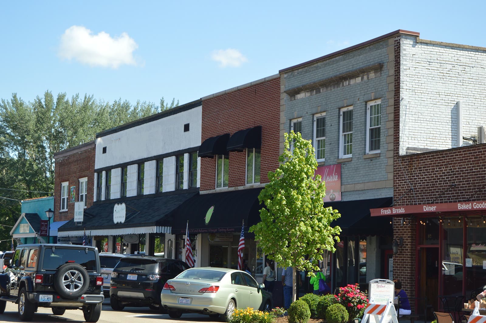 Brick storefronts on Jefferson Avenue in the West Jefferson Historic District