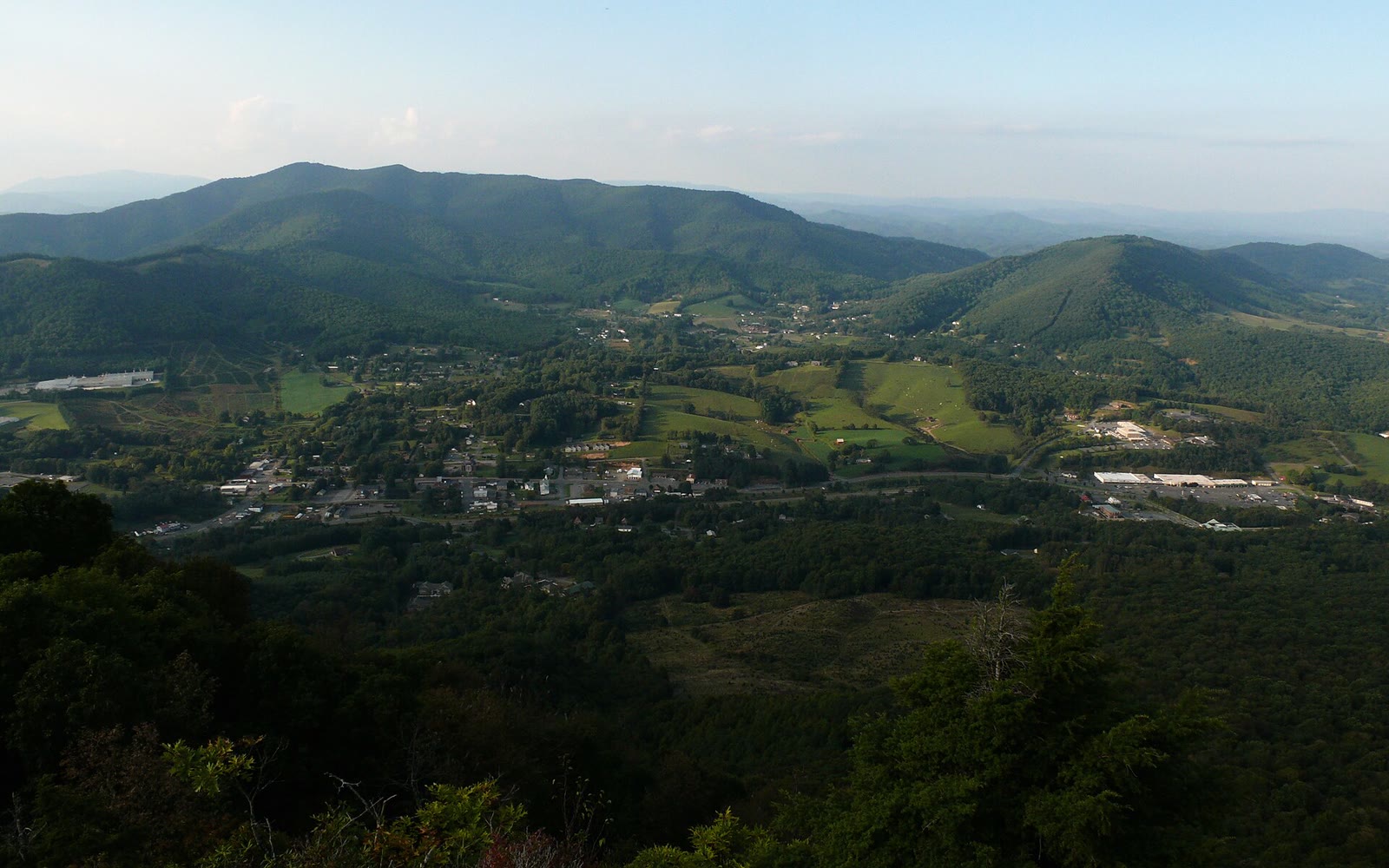 Looking north from a Mount Jefferson overlook across the town of Jefferson and the valley